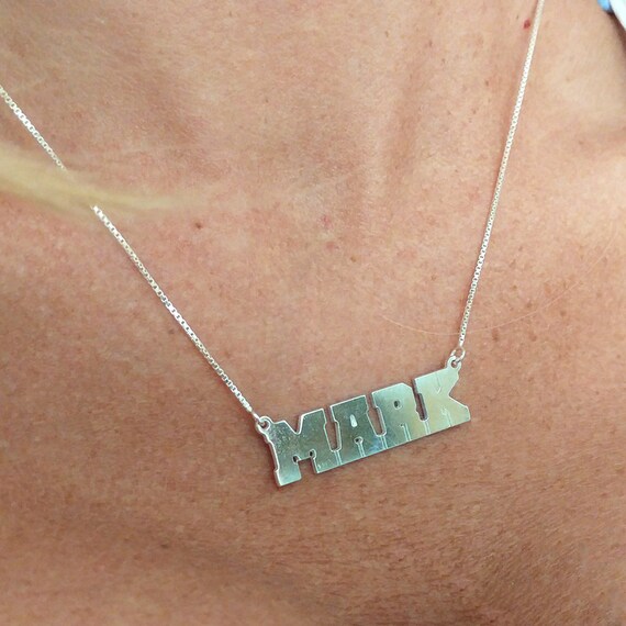 Serif Font Nameplate Name Necklace Serif Font Nameplate Name Necklace