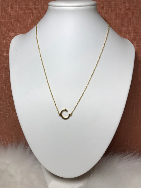 Medium sideways initial best sale necklace