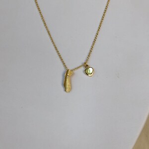 California State Necklace with Heart Pendant Made of Brass with 20kt GOLD Plating HAND MADE