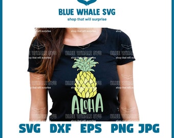 Aloha Beaches SVG, Instant & Digital Download, For Silhouette and Cricut, PNG, Studio.3, DIY, Personal and Commercial Use, Pineapple,