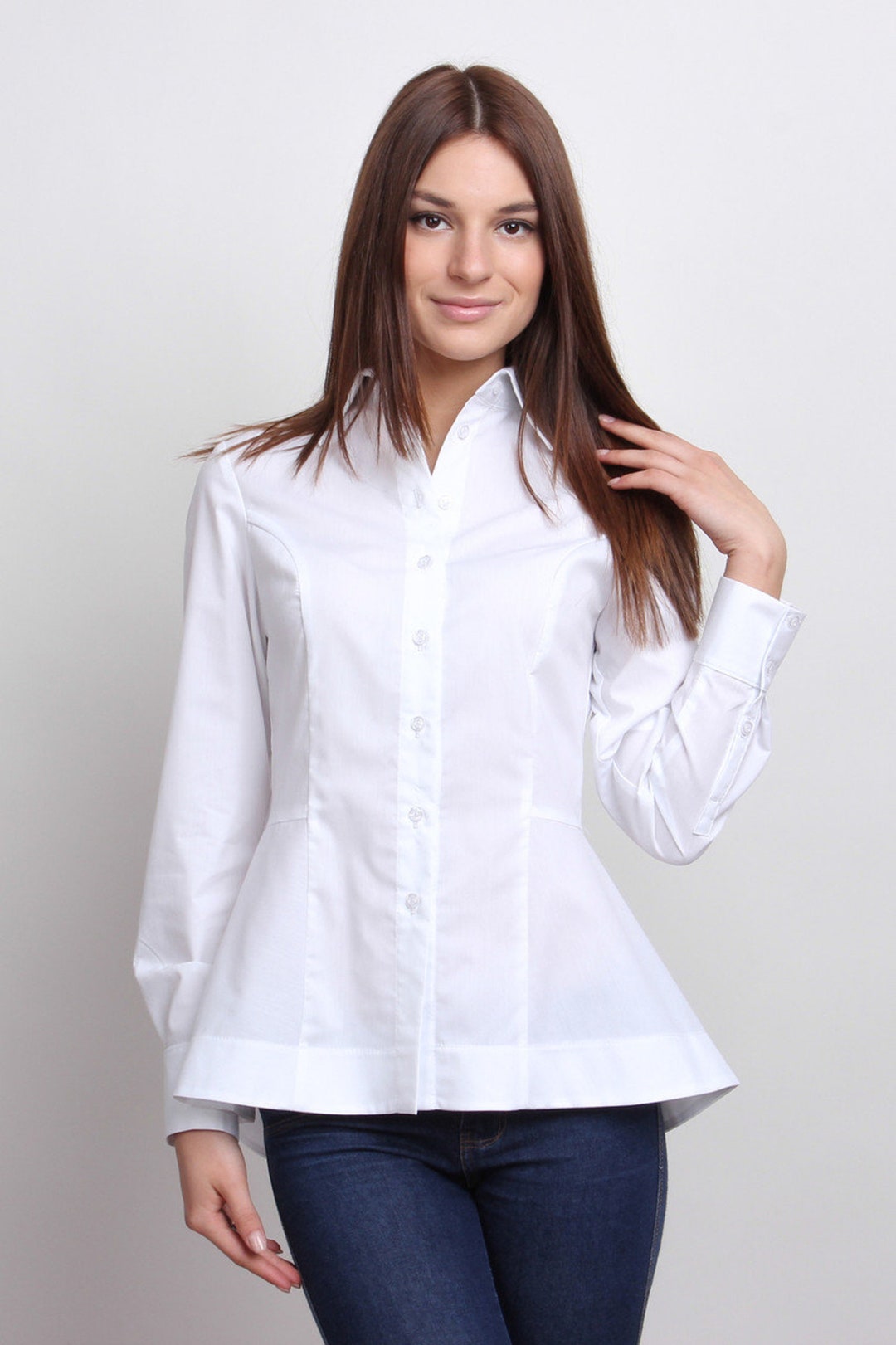 Designer White Women Shirts. Office Blouses. Business Female - Etsy
