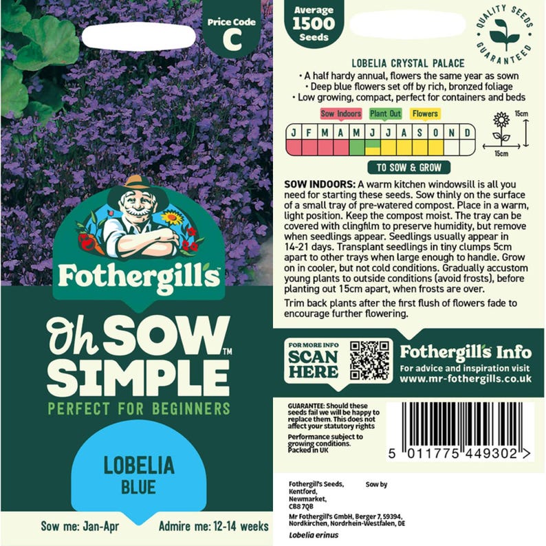 Mr. Fothergill's Lobelia Blue Seed - Thumbnail 3