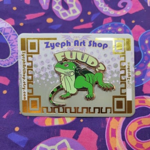 Green Iguana Enamel Pin