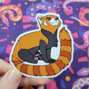 Pegatina de Panda Rojo