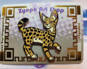 African Serval Enamel Pin