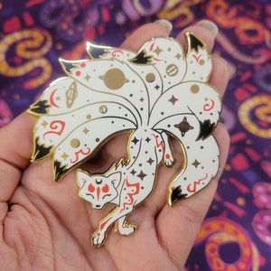 Galaxy Ninetail Fox Enamel Pin