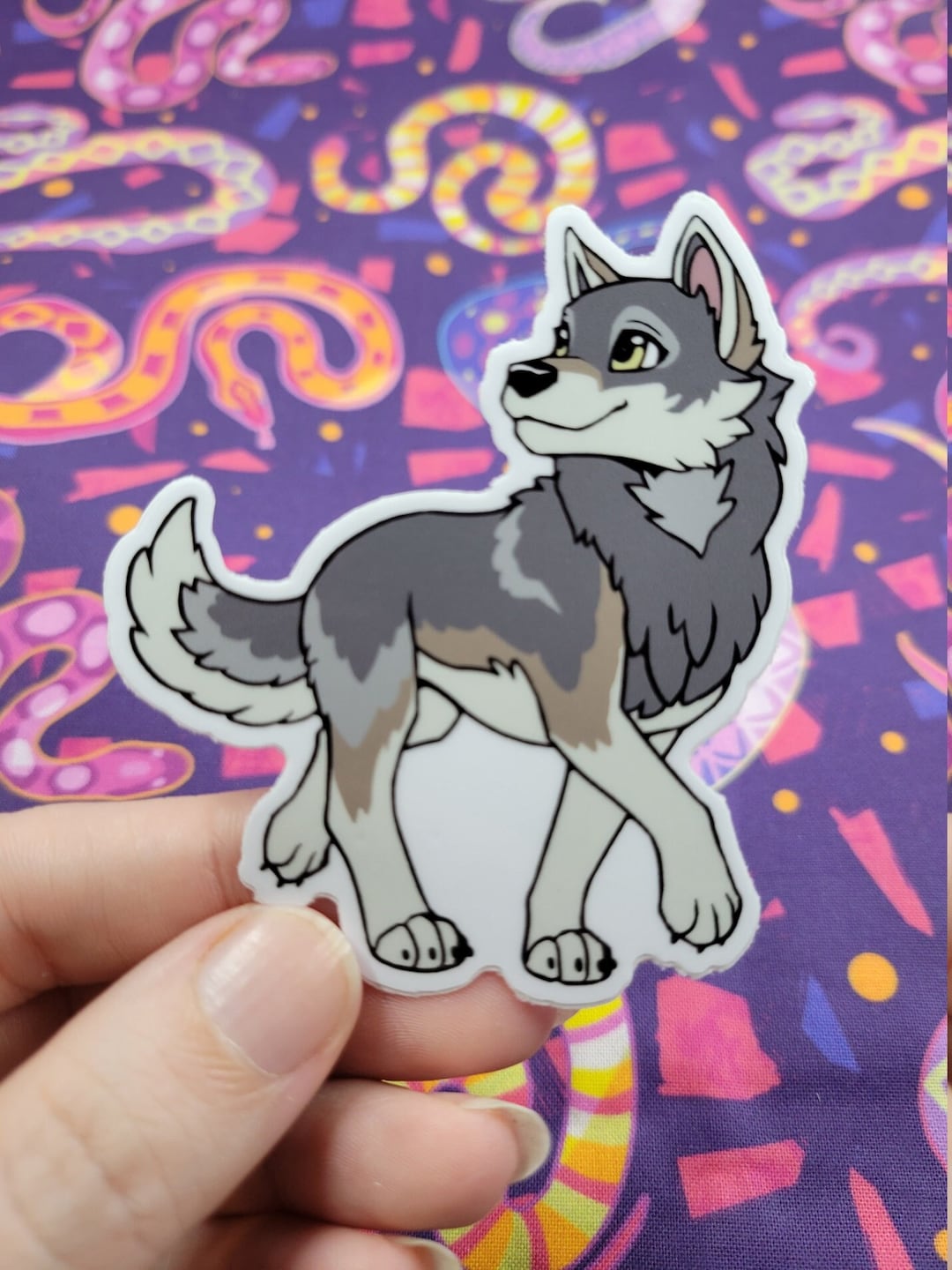 Gray Wolf Sticker Etsy