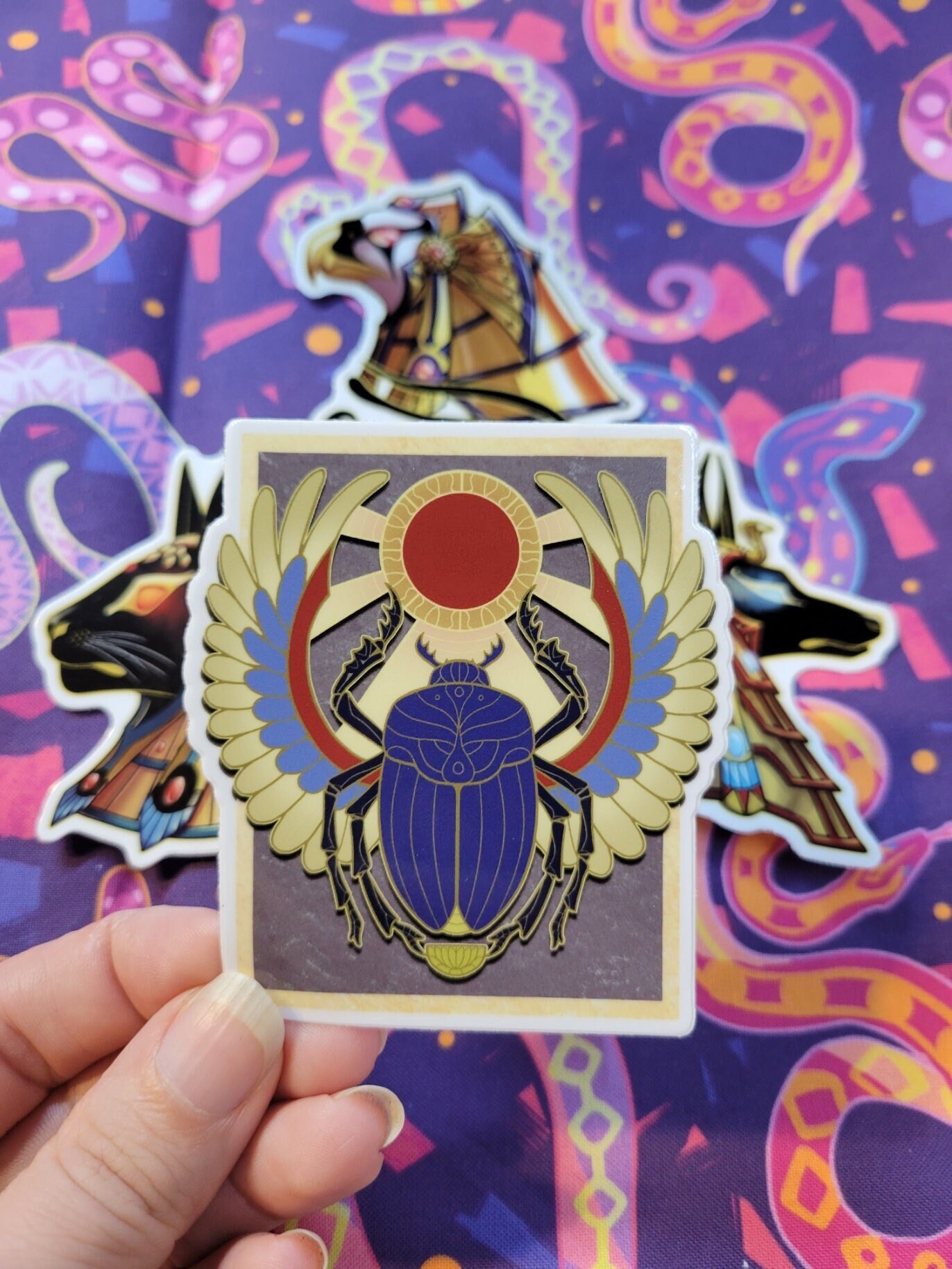 Scaracat Sticker Egyptian Scarab Sticker - Etsy