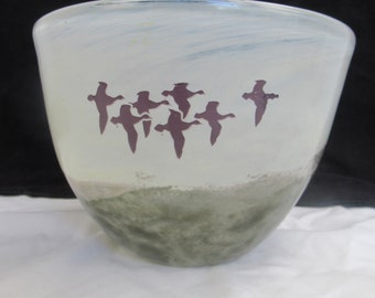 Kjell Engman November Bowl Kosta Boda Vintage Swedish 1986