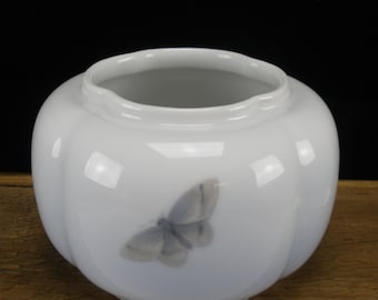 Rare Antique Royal Copenhagen Art Nouveau Vase With Moth Pumpkin Shaped. Pre 1923