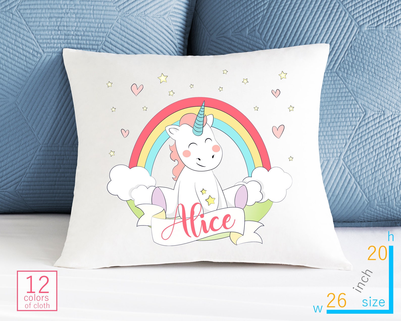 Unicorn Bedding Pillowcase Custom pillow case Unicorn nursery Etsy