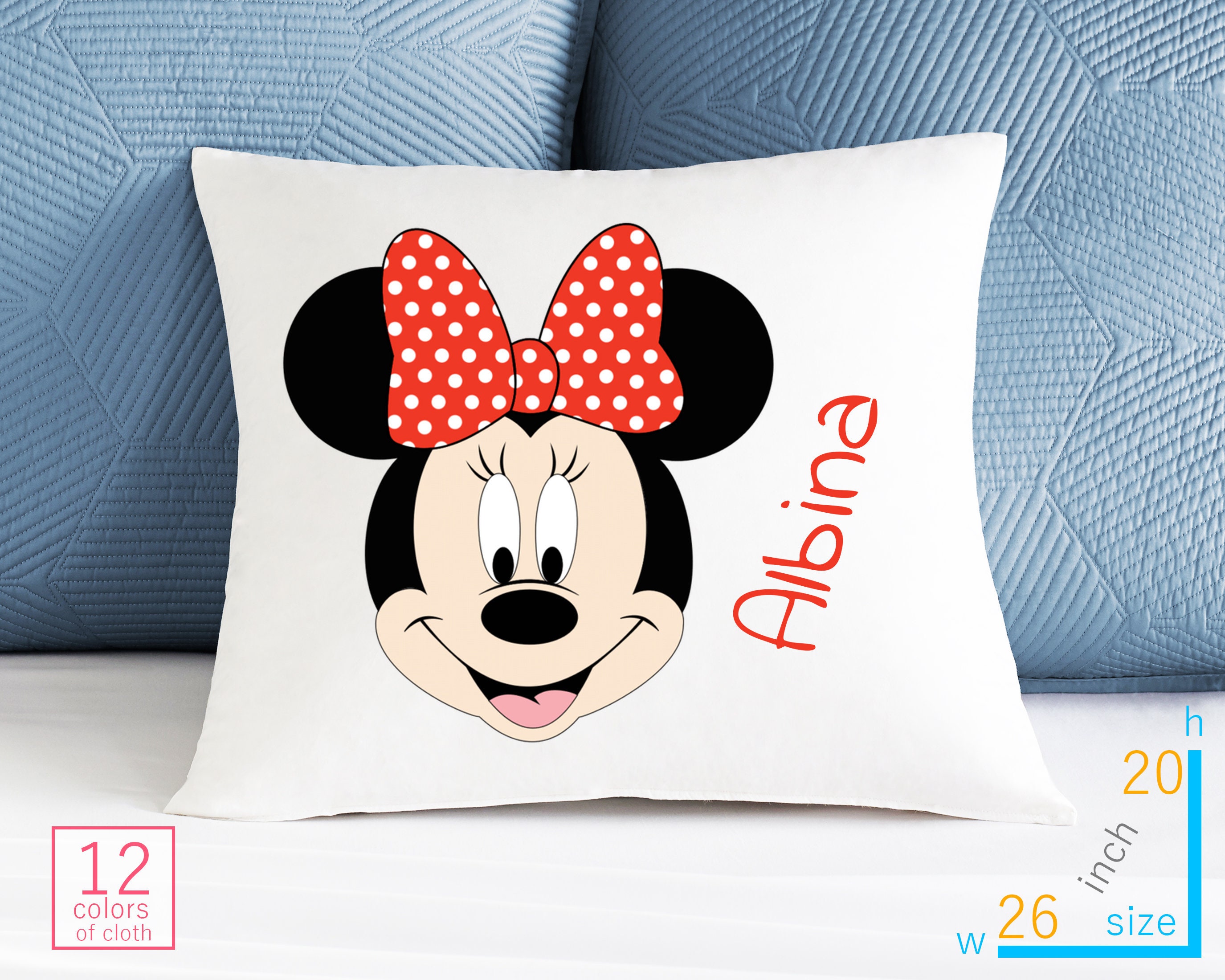 Minnie Mouse Personalized Pillowcase Mickey Mouse Pillow Case Etsy