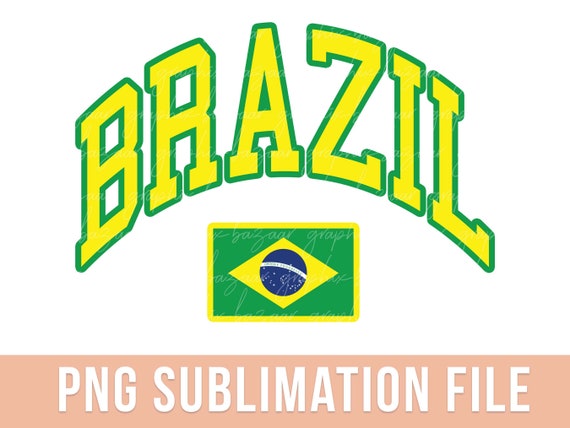 Brazil PNG Brazilian Flag Sublimation Design Brazil Football Shirt Design Green and Yellow Preppy Brazil Soccer PNG