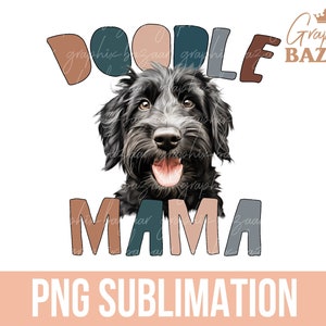 Doodle Mama PNG Boho Black Doodle Dog Sublimation File Funny Dog Mom ...