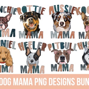 15 Dog Mama PNG Bundle Dog Mom Sublimation Pack 15 Dog Breeds Clipart Set 15 Dog Mom Designs Boho Dog Breeds PNG Set of 15 Different Dogs