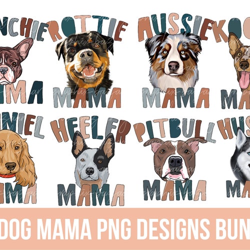 15 Dog Mama PNG Bundle Dog Mom Sublimation Pack 15 Dog Breeds Clipart Set 15 Dog Mom Designs Boho Dog Breeds PNG Set of 15 Different Dogs