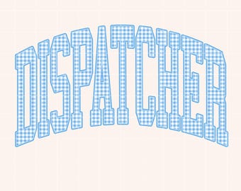 Dispatcher PNG Blue Gingham Emergency Dispatcher Job Sublimation Pink Cottagecore Dispatcher Shirt Design PNG File Medical PNG