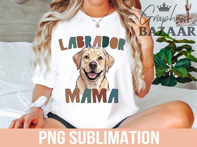 Boho Labrador Mama PNG Yellow Labrador Sublimation File Dog Mama PNG ...