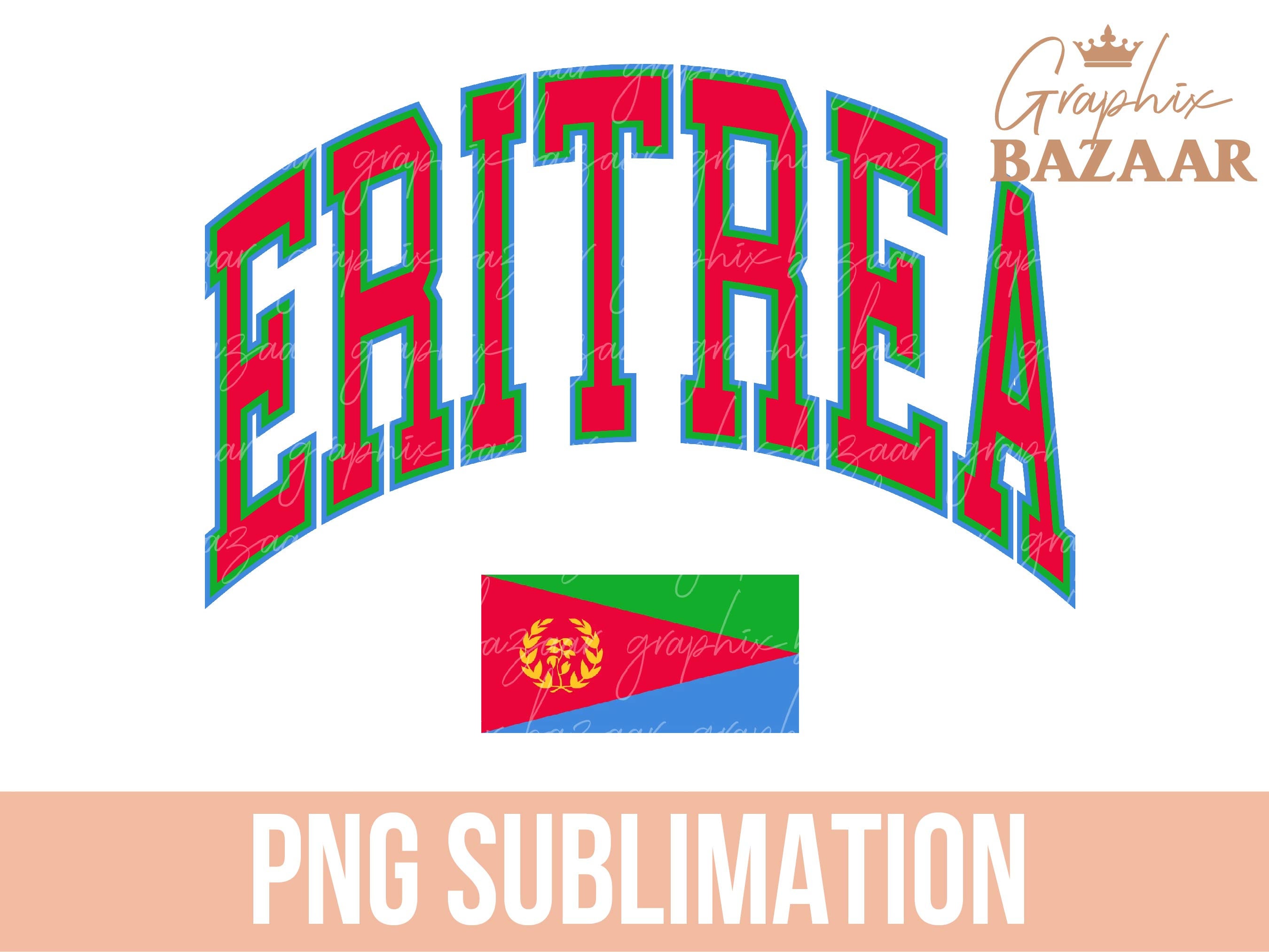Eritrea PNG Eritrean Flag Sublimation Design Eritrea Shirt Design Blue Red Green Preppy Eritrea PNG Africa Sublimation African Country Png