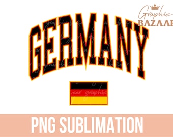Alemania PNG Bandera Alemana Diseño de Sublimación Alemania Camisa Diseño Negro, Rojo y Amarillo Preppy Alemania Fútbol Corte Archivo