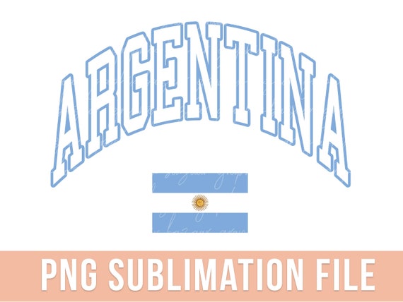 Argentina PNG Argentinian Flag Sublimation Design Argentina Football Shirt Design Sky Blue and White Preppy Argentina Soccer PNG