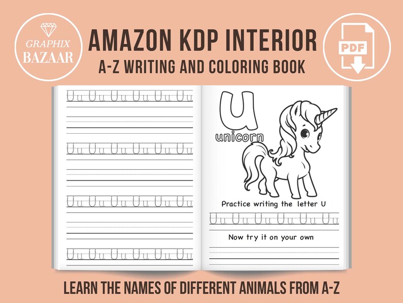 Alphabet Letter Tracing and Coloring Book KDP Interior With Commercial ...