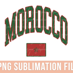 Marocko PNG Marockansk flagga sublimeringsdesign Marocko fotbollströja design röd och grön preppy Marocko fotboll PNG