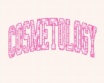 Cosmetology PNG Pink Floral Skin Care Therapist Sublimation Coquette Beauty Technician PNG Esthetician Design Cottagecore Beautician PNG