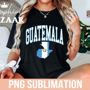 Carte du Guatemala, PNG, sublimation, conception de la chemise du Guatemala, bleu et blanc, Guatemala PNG, clipart fierté d'Amérique du Sud