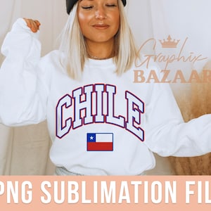 Chile PNG Chilean Flag Sublimation Design Chile Shirt Design Red White and Blue Preppy Chile PNG South American Pride Clipart