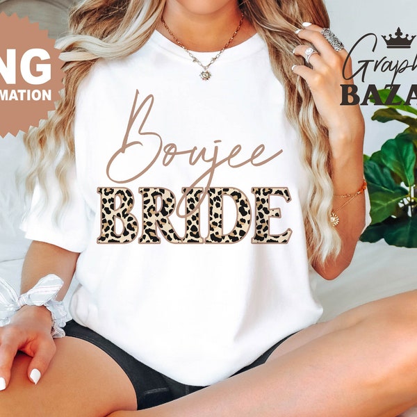 Boujee Bride PNG In My Bride Era Cut File Funny Leopard Bride Shirt Design Sassy Bride PNG Leopard Print Bride PNG Boujee Wedding Clipart
