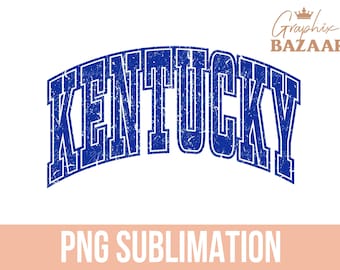 Kentucky PNG Varsity Kentucky sublimeringsdesign blå Kentucky-skjortadesign collegeestetik Kentucky State PNG