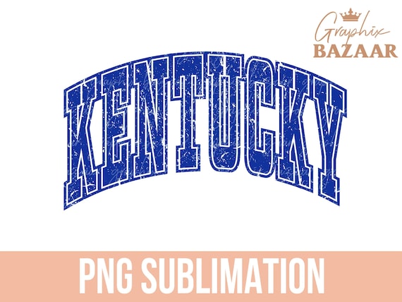 Kentucky PNG Varsity Kentucky Sublimation Design Blue Kentucky Shirt Design College Aesthetic Kentucky State PNG