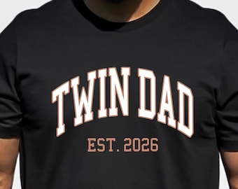 Twin Dad PNG Retro Twin Dad Est 2026 Sublimation File Dad of Twins PNG Beige Preppy Twin Dad Cut File Fathers Day Clipart Dad to Be PNG