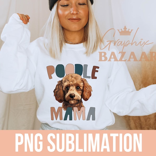 Poodle Mom PNG Boho Brown Poodle Dog Sublimation File Dog Mama PNG Brown Poodle Mama Shirt PNG Dog Mom Shirt Dog Mama Shirt