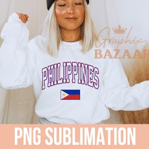 Philippines PNG Philippines Flag Sublimation Design Filipino Shirt Design Blue White and Red Preppy Philippines PNG Pinay Shirt Design