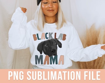 Labrador Mama PNG Boho Black Labrador Retriever Sublimation File Dog ...