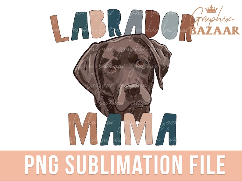 Brown Labrador PNG Boho Chocolate Labrador Sublimation File Dog Mama ...