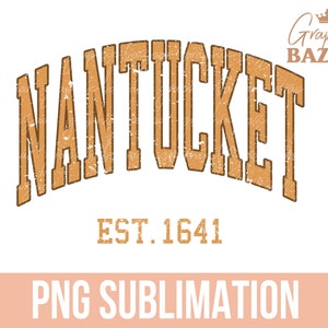 Vintage Nantucket PNG Vintage kleine stad sublimatie Design Retro Nantucket Est 1641 Shirt Design Massachusetts Clipart Nantucket Cut-bestand