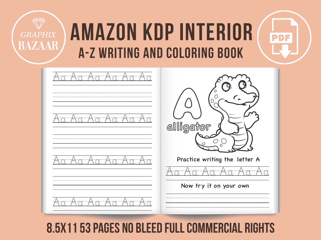 Alphabet Letter Tracing and Coloring Book KDP Interior With Commercial ...