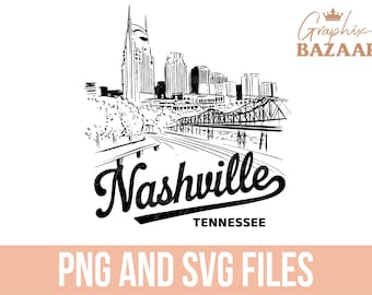 Nashville City Sketch Clipart Nashville Tennessee Sublimation Nashville Bridesmaid SVG Nashville City Svg Nashville Shirt Design PNG