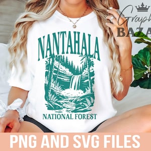 Nantahala National Forest SVG Teal Nantahala Sublimation Nature Lover Clipart North Carolina Wilderness PNG Wanderlust Forest PNG