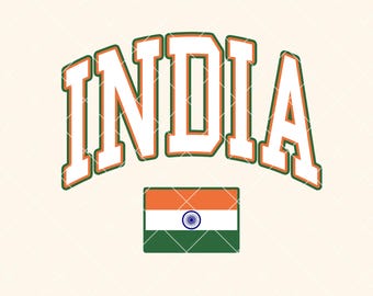 India PNG Indian Flag Sublimation Design India Shirt Design Orange, White and Green Preppy India PNG Asia Clipart