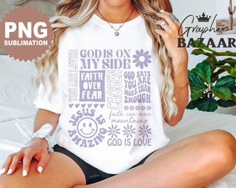Trendy Lavender Christian Sayings PNG Bible Verse Sublimation Design Boho Christian Faith PNG Lavender Christian Quotes PNG Clipart