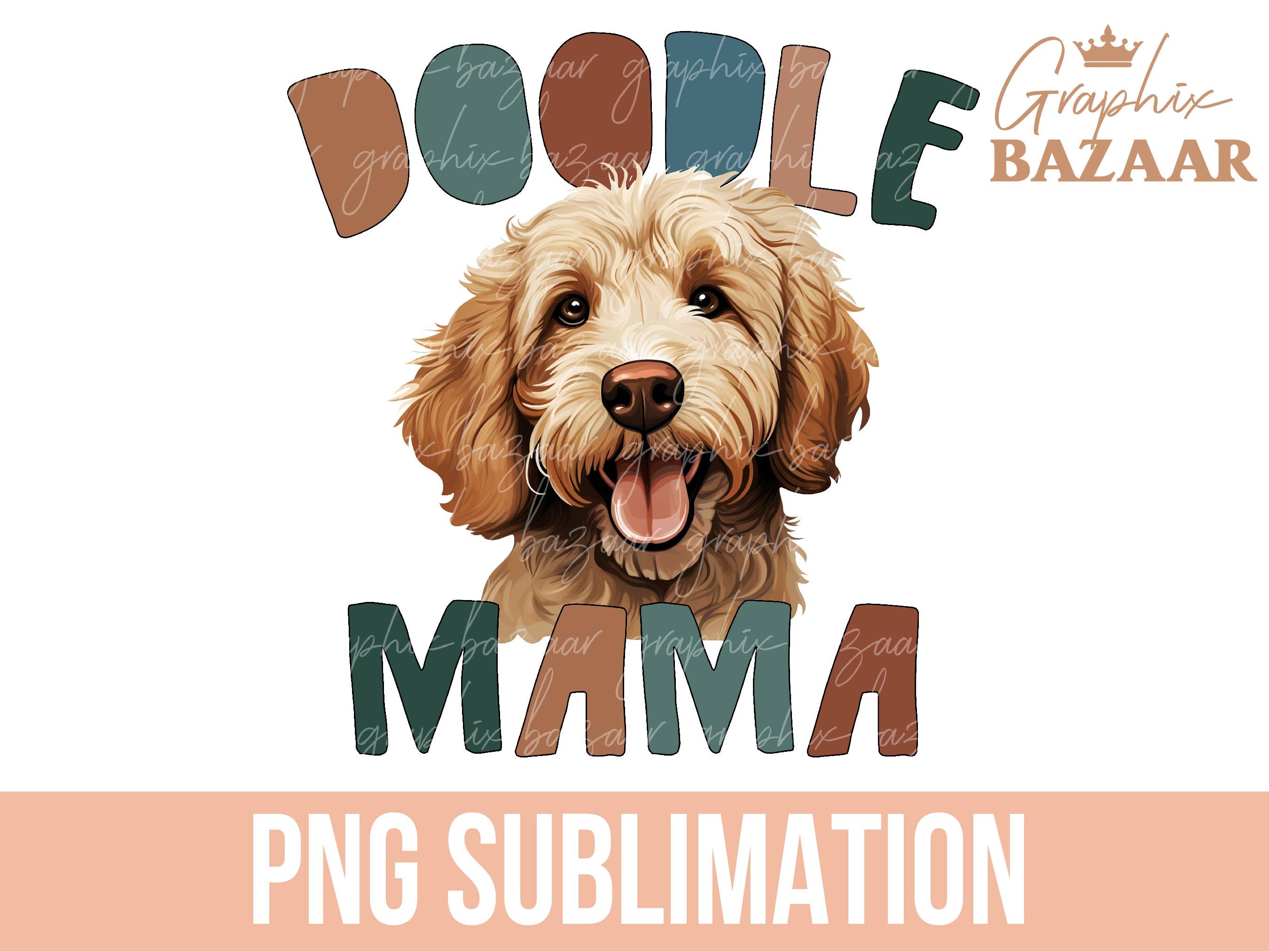 Golden Doodle Mama PNG Boho Golden Doodle Dog Sublimation File Funny ...