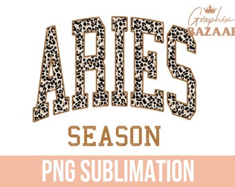 Widder Saison PNG Leopard Print Widder Sternzeichen Sublimation Blujee Himmlische PNG Horoskop Clipart Astrologie PNG Widder Mädchen Sternzeichen Clipart