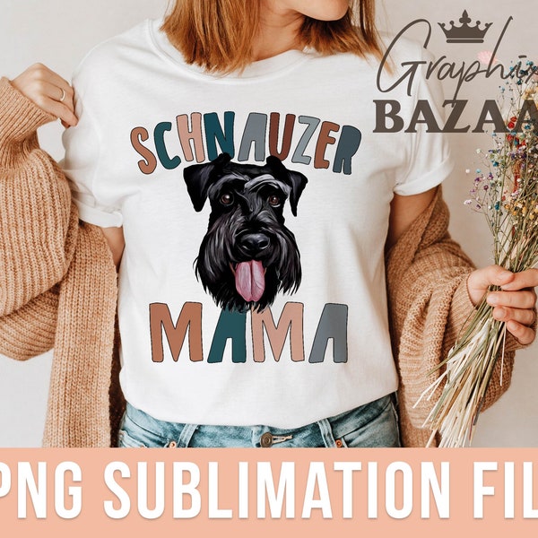 Schnauzer Mama PNG Black Schnauzer Boho Mom Dog Sublimation File Dog Mama PNG Black Schnauzer Cut File Schnauzer Shirt Schnauzer Clipart