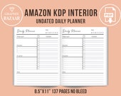 Undated Daily Planner KDP Interior with Commercial Rights Daily Organizer Low Content Book Interior