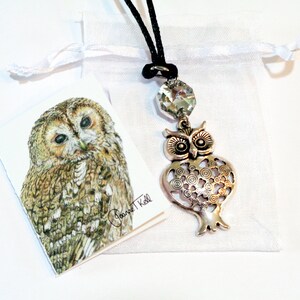 OWL Long ou Court Cordon Réglable Grand Collier Pendentif - Carte cadeau Artistes et sac cadeau inclus