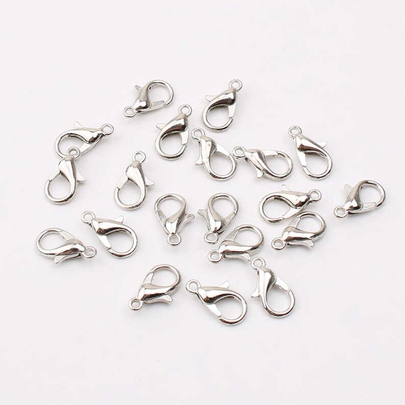 Bulk 100pcs 12x6mm Lobster Claw Clasp Silver Tone Charms Etsy